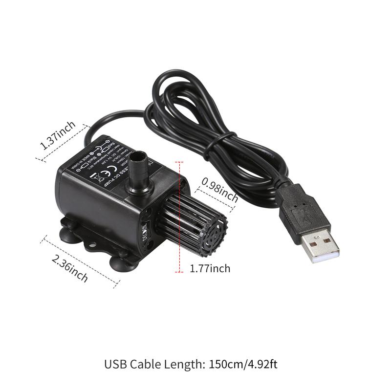 USB Brushless Water Pump with Strainer Ultra-quiet Mini DC5V Micro Brushless Water Oil Pump Waterproof Submersible Fountain Pump