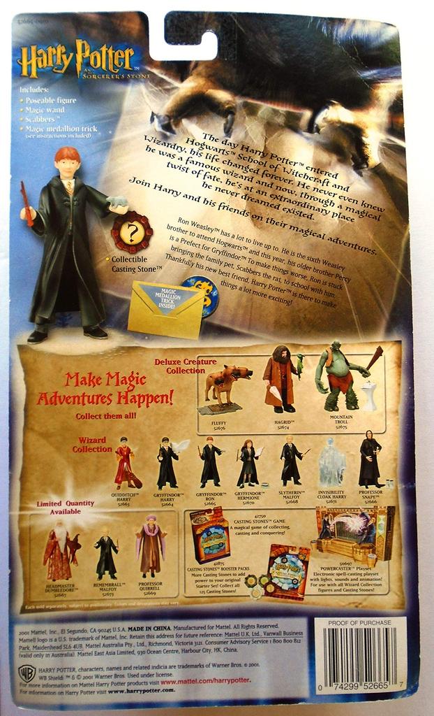 Harry Potter and the Stone Gryffindor Wizard Collection Ron Sorcerer's - -