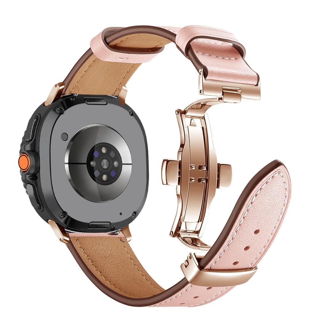 Премиальный кожаный ремешок для Samsung galaxy watch 8 40мм 44мм Деловой ремешок для galaxy watch 8 classic 46мм Браслет для умных часов