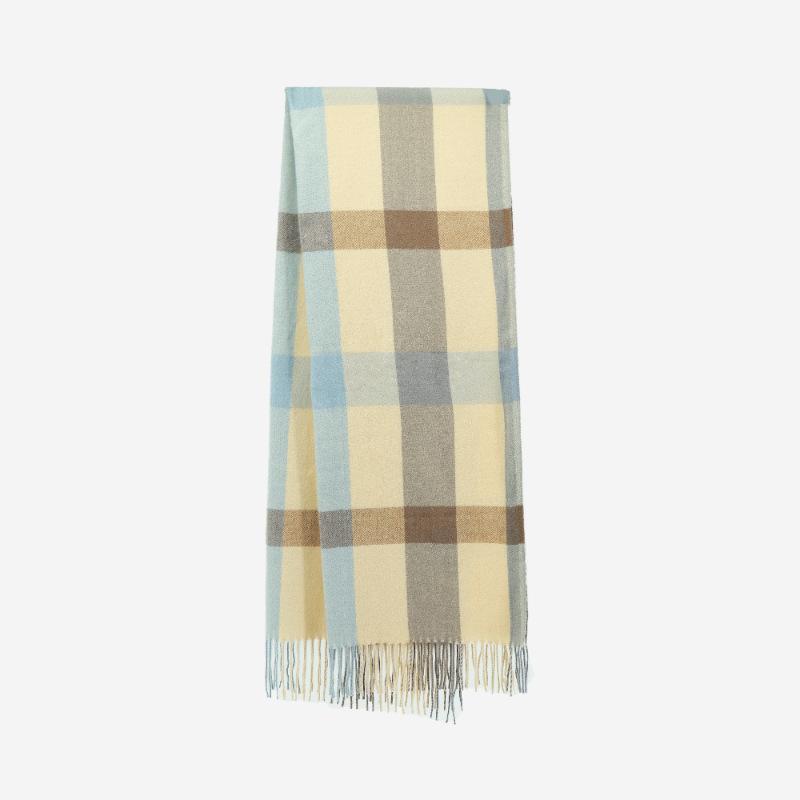 Warm Thick Plaid Imitation Cashmere Autumn and Winter Tassel Scarf