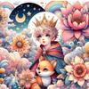 New 5DDIY Diamond Painting "The Little Prince, Rose, and Little Fox" Animated Full Diamond Bedroom Healing Warm Cross Embroidery