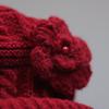 Women Thicken Knitted Hat Flower Crochet Bucket Hat for Elderly Women Winter Warm Fisherman Hat for Outdoor Activities