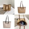 Large Woven Rattan Shoulder Bag Featuring Inner Pockets For Street Style