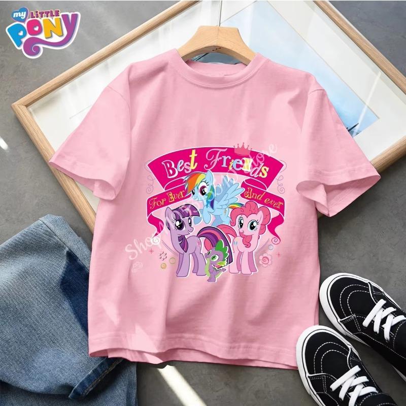 Детская футболка My Little Pony Милая Аниме Твайлайт Спарклс Рэйнбоу Дэш Футболки для девочек Футболка Топы с коротким рукавом Одежда Подарок на день рождения