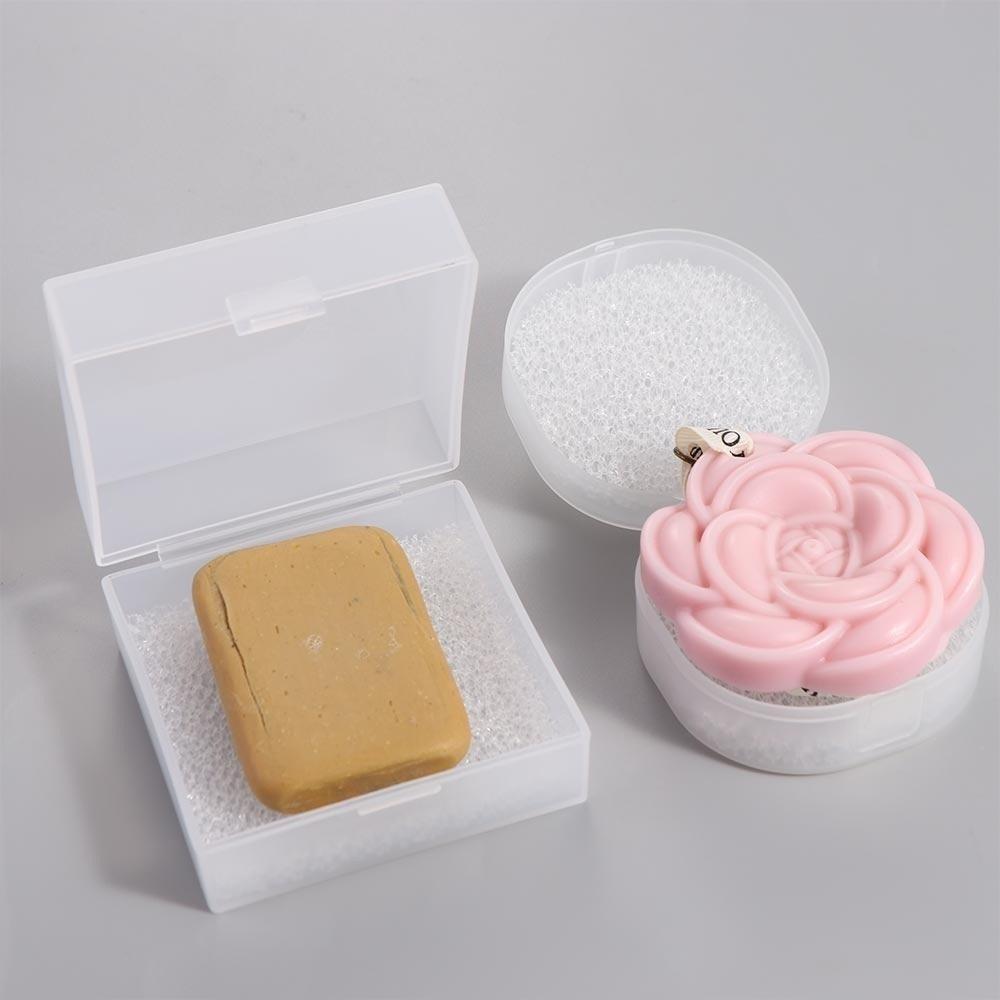 Sponge Soap Dish Transparent Soap Holder Portable Soap Box with Cover  Travel