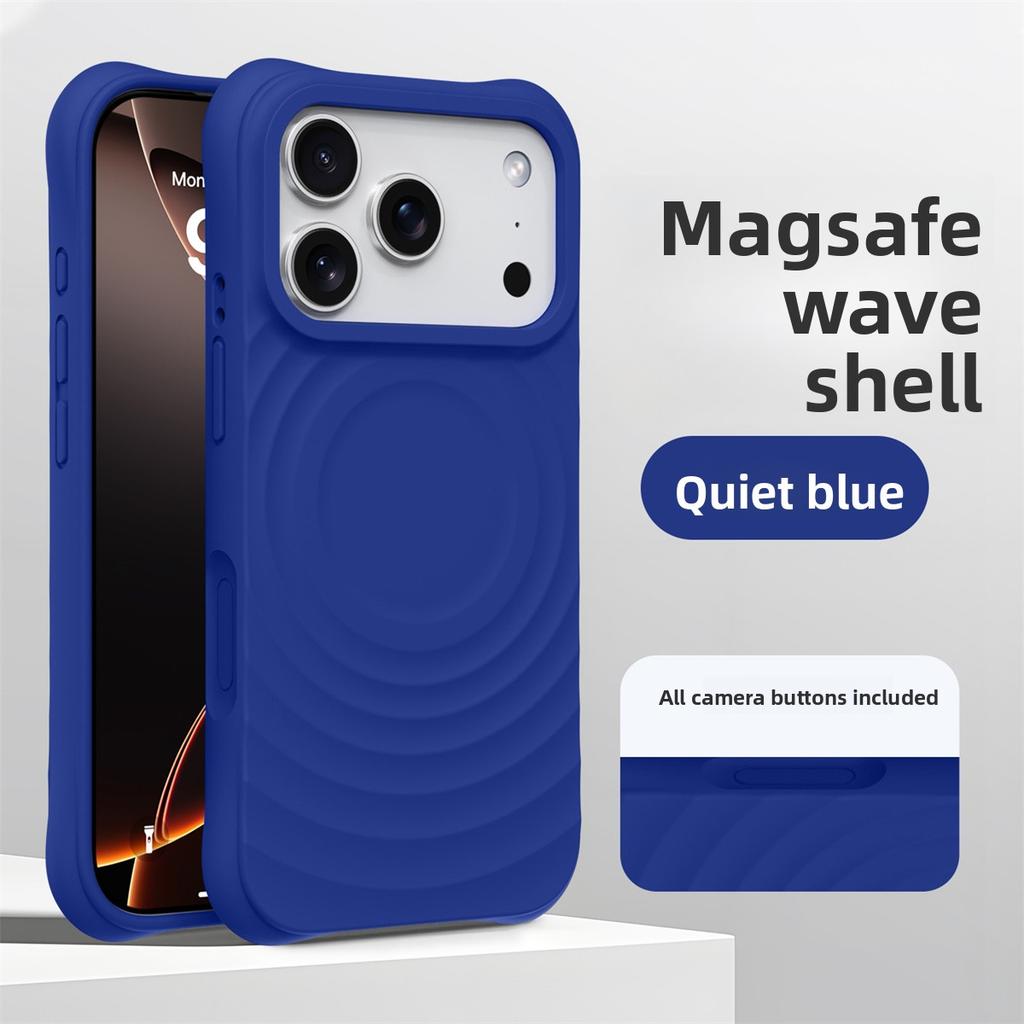 Силиконовый чехол с эффектом ряби на воде для Magsafe, беспроводной зарядки, магнитный чехол для телефона для iPhone Air 17 16 15 14 Pro Max, мягкая противоударная крышка