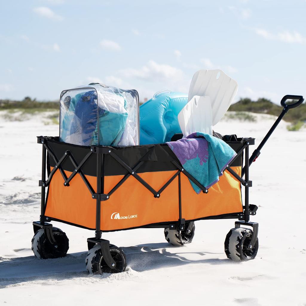 MOON LENCE Carry Wagon складная тележка для переноски большой емкости 156 л широкие большие шины для кемпинга на открытом воздухе для отдыха на природе барбекю спортивный день грузоподъемность 100 кг [с тормозом]