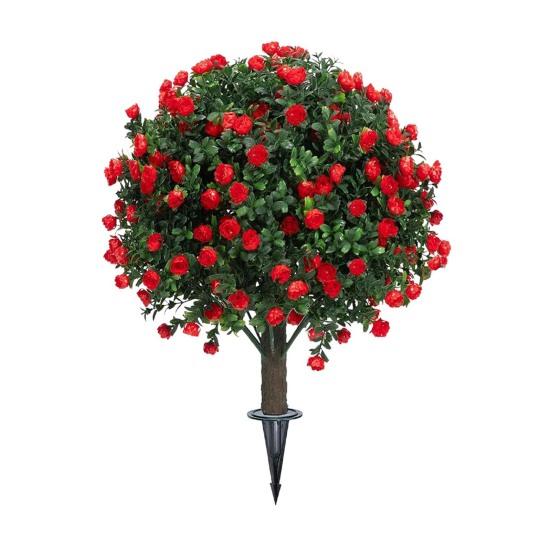 Yousheng Artificial Topiary Ball 24 Inch Faux Boxwood/Pine Tree/Rose/Lavender Shrub with Ground Spike Fake Bushes Trees for Outdoor Indoor Garden