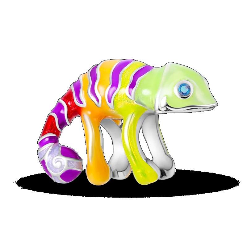 925 Sterling Silver Spring New Animal Beads Fit for Original Bracelet Jewelry Making Butterfly Firefly Chameleon Charms