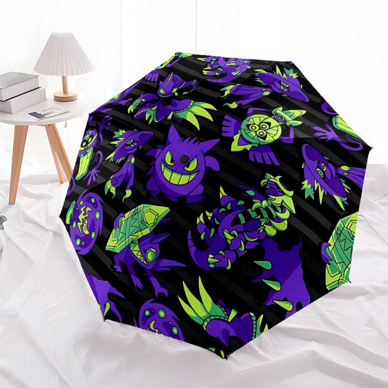 1pc pokemon-pattern Automatic Open/Close Umbrella - Compact Travel Umbrella with 8-Rib Durable Frame, Lightweight & Portable for Commuting, Fashionabl