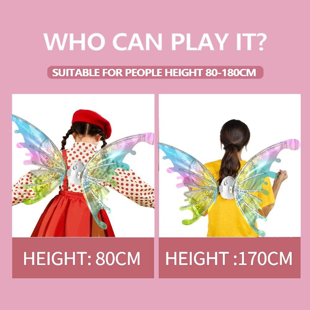Glowing Shiny Butterfly Electric Wings Back Decoration Lights Fairy Wings Girls Toy