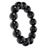 [Shinjuku Gin No Kura] Large 16mm Onyx Bracelet, Approximately 18cm Long (Men's Medium), Natural Stone, Power Stone, Black Agate, Simple Design