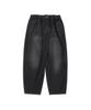 Oversized Elastic Denim Pants - Black