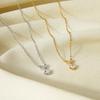 New Elegant Exquisite Shiny Heart-shaped Cubic Zirconia Pendant Stainless Steel Silver-plated Pendant Fashionable