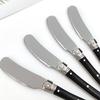 Stainless Steel Cream Knife, Black Plastic Handle Butter Knife, Western Tableware Small Jam Knife