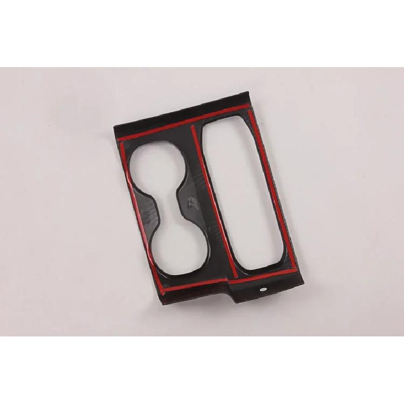 For Hyundai Santa Fe Carbon Fiber Trim Cup Holder Decorative Frame Decal Cover Sticker Styling Accessories