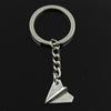 Fashion 30mm Key Ring Metal Key Chain Keychain Jewelry Antique Bronze Plated Paper Airplane Plane 18x17mm Pendant