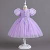 Girls Dresses Summer Super Fairy Bubble Sleeve Sweet Petal Mesh Tutu Children's Dresses Princess Dresses