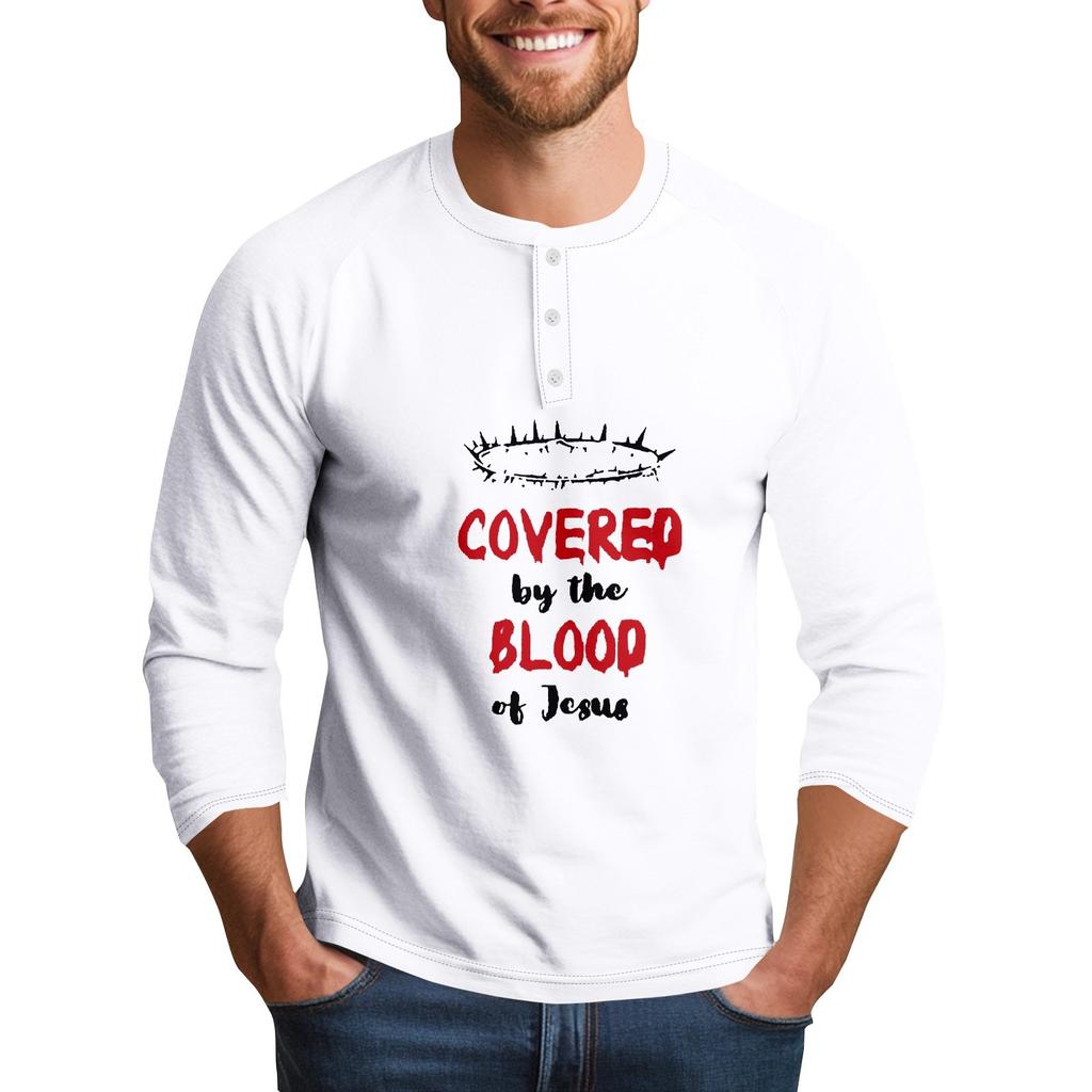 Мужской повседневный топ реглан с принтом на Хэллоуин и рукавом три четверти