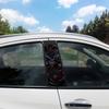 Набор из 2 черных наклеек на B-стойку автомобиля с тематикой розы Прочный материал Pooh Легко наносятся и водостойкие