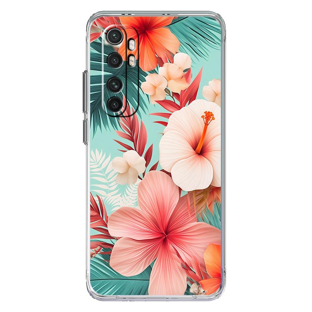 Чехол для телефона для Xiaomi Poco X6 X5 NFC X3 F6 F5 Pro F4 F3 M3 14 13T 12T 12 13 Lite 11 Mi 5G Прозрачный чехол Красивые Цветы Листья