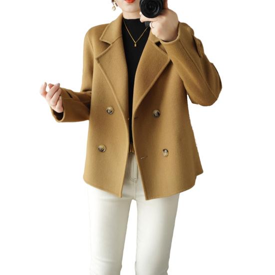 Autumn and Winter Women's Temperament Fashion Jacket Loose Woolen Cardigan Coat Short Suit Collar Woolen Trend Coat