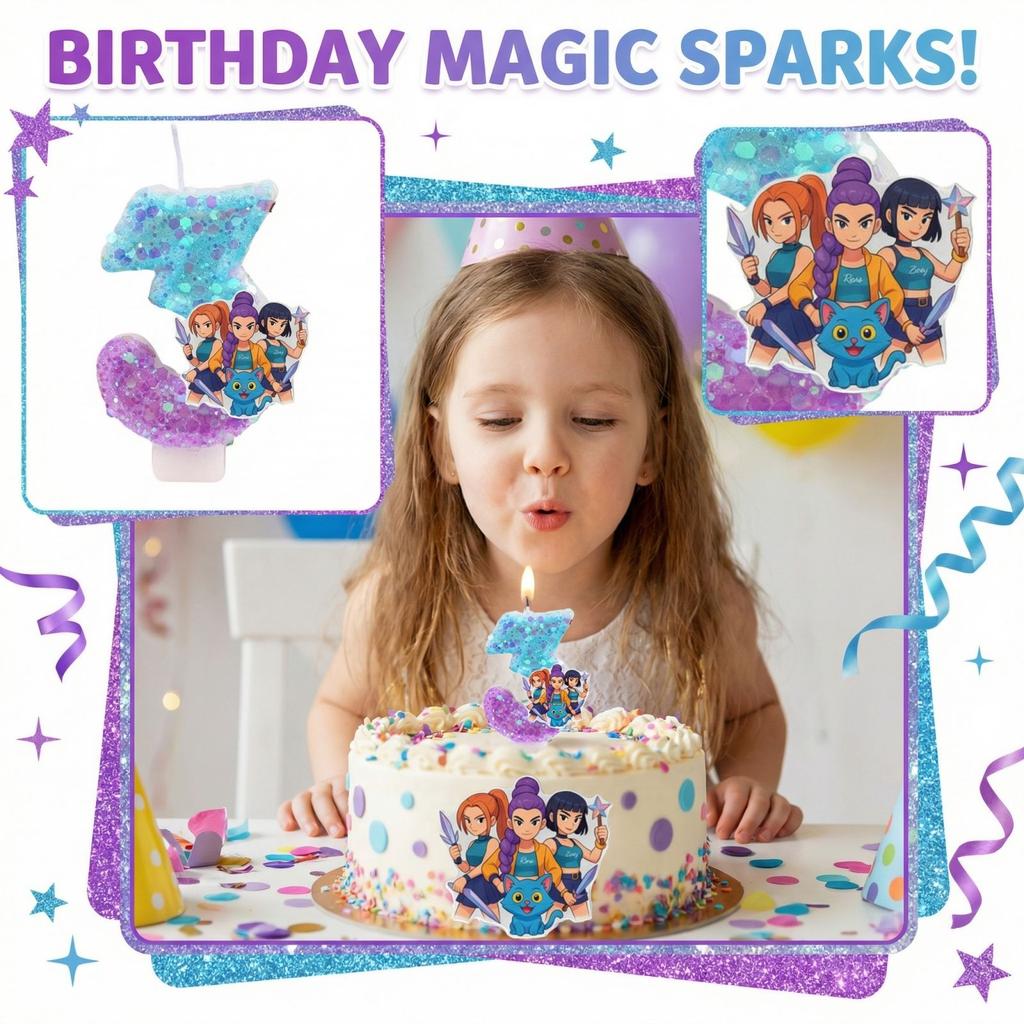 Fashion Cartoon Creative Birthday Candles Party Digital Candles