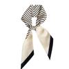 NINA SOLOR Nordic Black & White Striped Silk Scarf