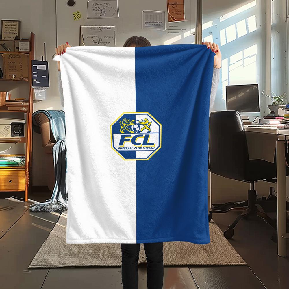 1Pc FC Luzern Print Flannel Blanket High Quality Warm Comfortable Cover for All Seasons Perfect for Gifts Home Decor