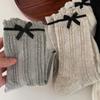 Sweet Girl Bow Boneless Socks Spring and Summer Gentle Ballet Style Stockings Bubble Mouth Pile Socks