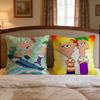 Cartoon Phineas And Ferb Cushion Cover 1Pcs Decorative Covers Soft Cushion Case For Sofa Couch Decor 40X40 45X45 Pillowcases