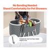 Foldable Dog Bathtub Elevated Grey Shower Station for Small & Medium Pets