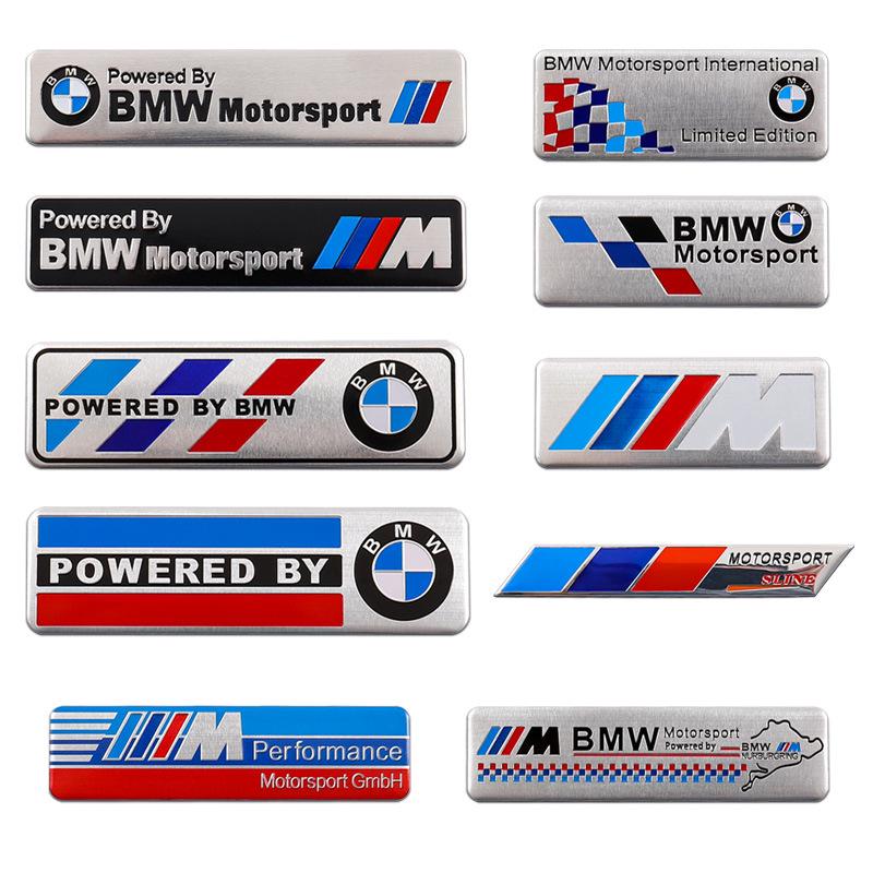 BMW M Performance Metal Logo Stickers: Aluminum Nameplate and Fender Decals