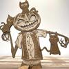 Yousheng Articulated Pumpkin Man Halloween Decoration Spooky Wooden Pumpkin Skeleton Tabletop Ornament for DIY Home Office Decor
