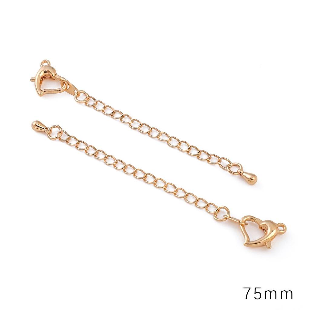 Copper Clad Iron Peach Heart Buckle Tail Chain For DIY Jewelry Making Craft Accessories