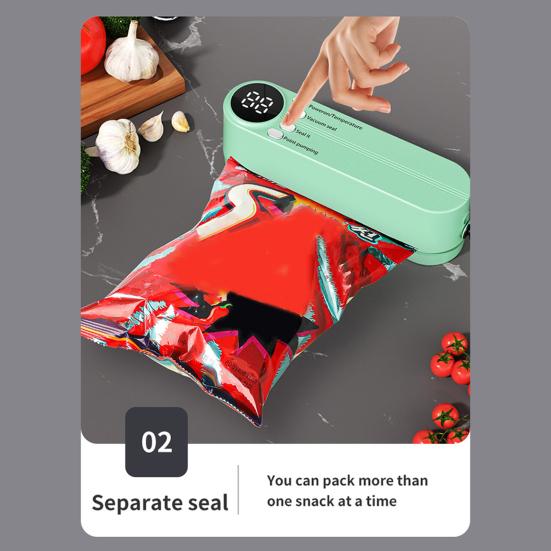 Мини беспроводной вакуумный упаковщик портативный ручной 60kpa с сильным всасыванием быстрая запайка USB перезаряжаемая машина для запечатывания пищевых продуктов