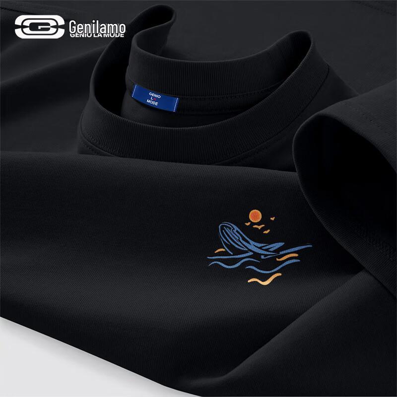 Мужская хлопковая футболка с графическим принтом свободного кроя GENIOLAMODE