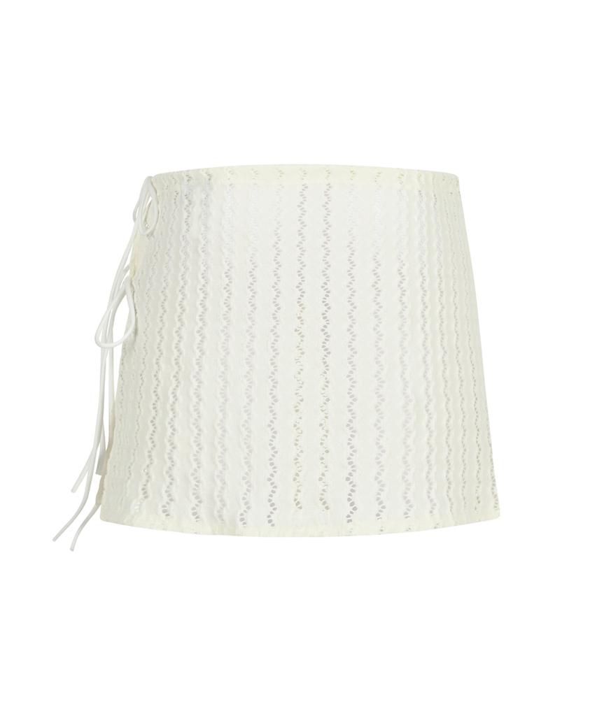 Siest Wave Short Wrap Skirt Ivory
