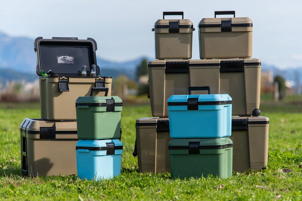 JEJ Astage Cooler Box Isel из нержавеющей стали с пряжкой цвета хаки, глубина, высота, ширина, 46 л, набор из 2 шт. #45 [корпус 35,9 см, корпус 38,3 см, корпус 63,5 см]