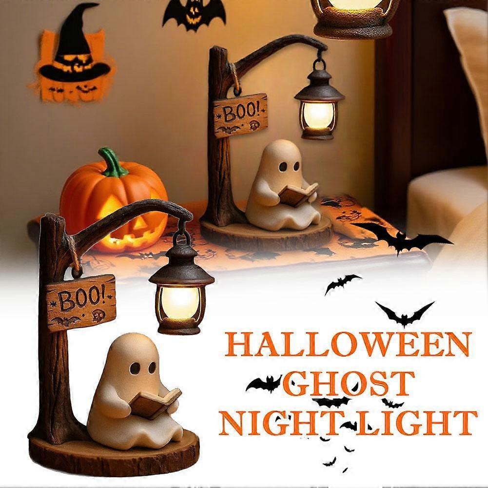 Ghost Reading Street Light Halloween Ghost Night Light