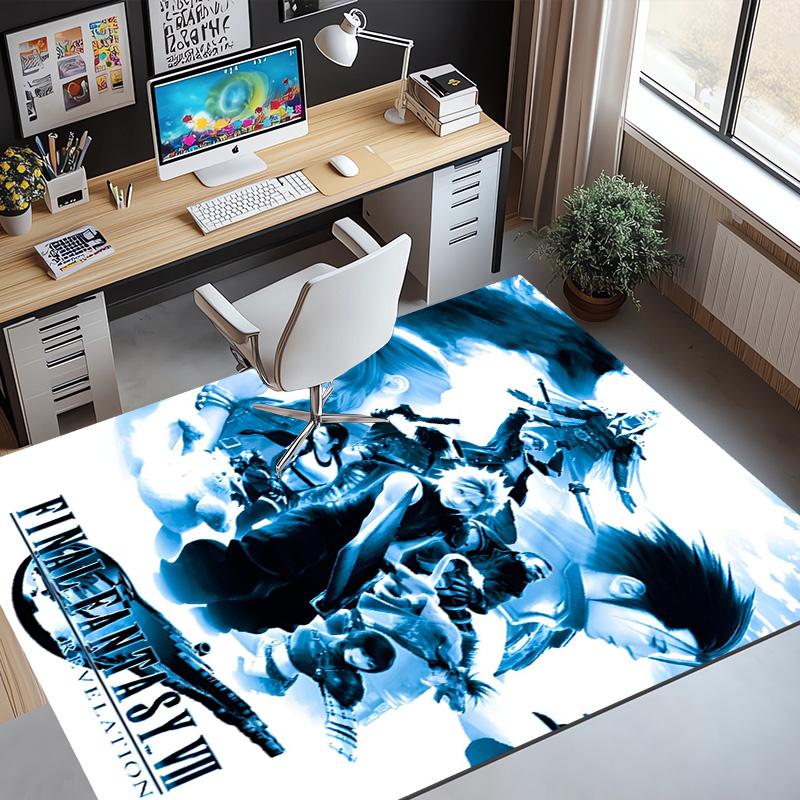 Final Fantasy Pattern Rug, Indoor/Outdoor Mat, for Picnic, Gameroom, Bedroom, Office, Living Room, Home Decor Carpet, Birthday Gift