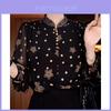 Classic Polka Dot Blouse With Chiffon Fabric For Elegant Office Wear