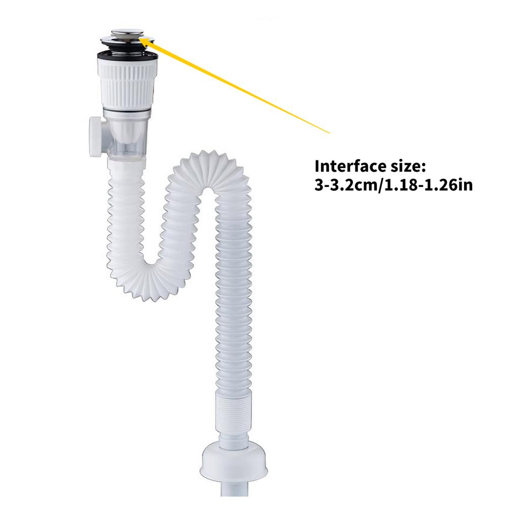 Bathroom Washbasin Drain Pipe Anticlogging Sink Strainer Stretchable Deodorant Pipelines Sink Hose Plumbing Enduring