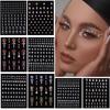 1 Pcs Disposable Tattoo Stickers Face Jewelry Color Crystal Diamond DIY Eyes Face Body Waterproof Makeup Decorations Rhinestones