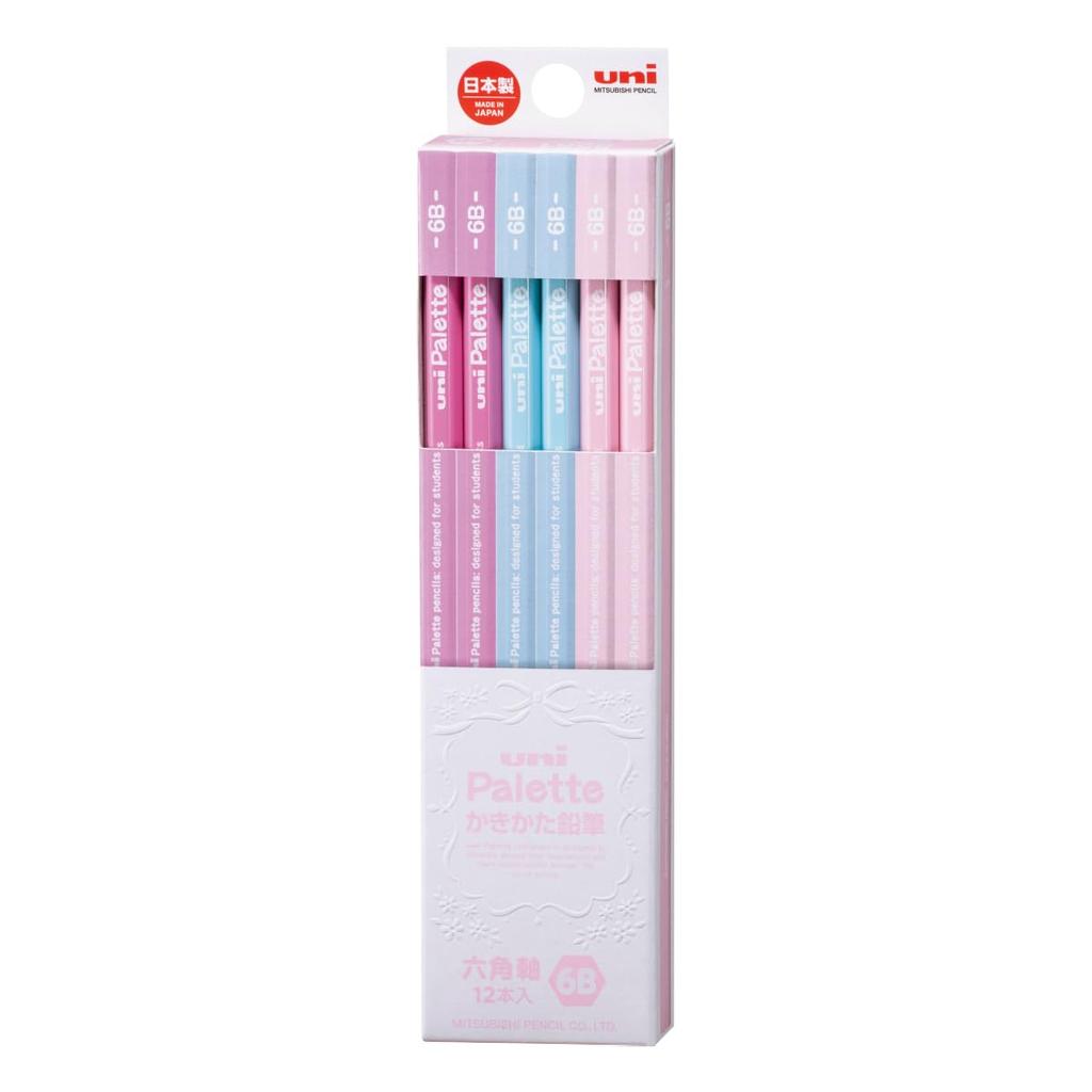 Mitsubishi Pencil Unipalette 6B Writing Pastel 1 Dozen Pencil, Pink,