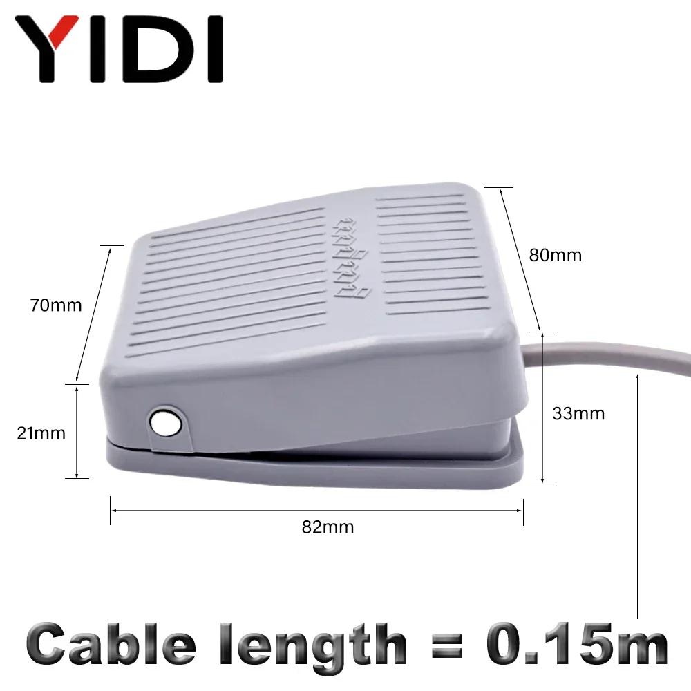 SPDT Plastic Electric Power Treadle Push Button Switch Foot Control Pedal 220V AC 10A On Off Grey Momentary Footswitch