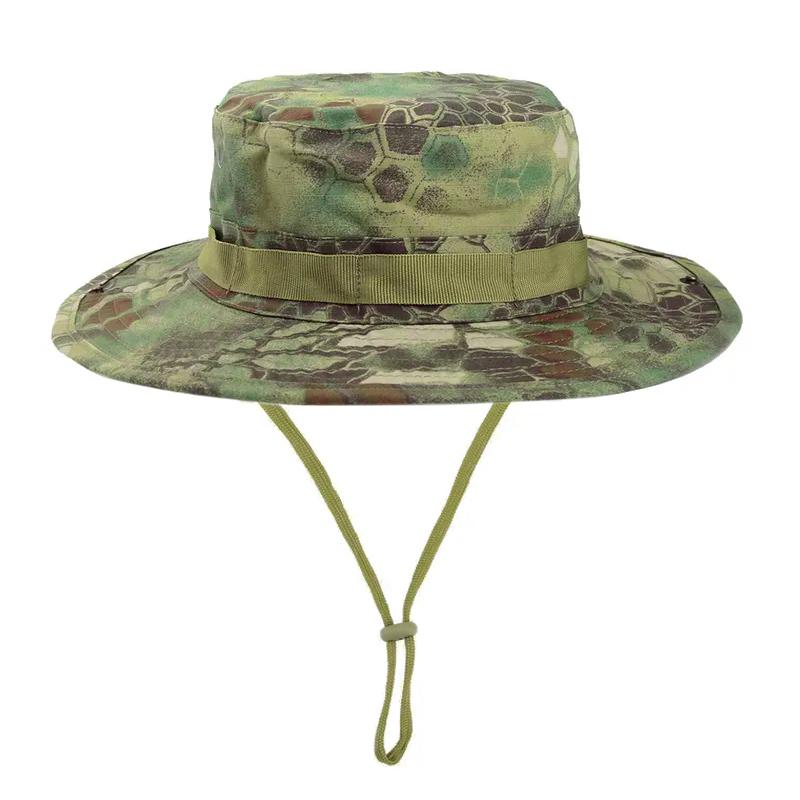 Камуфляжная шляпа Boonie, тактическая шляпа с широкими полями для мужчин и женщин, шляпа от солнца, уличная, для пешего туризма, рыбалки, охоты, спортивные шапки, складная мягкая шляпа
