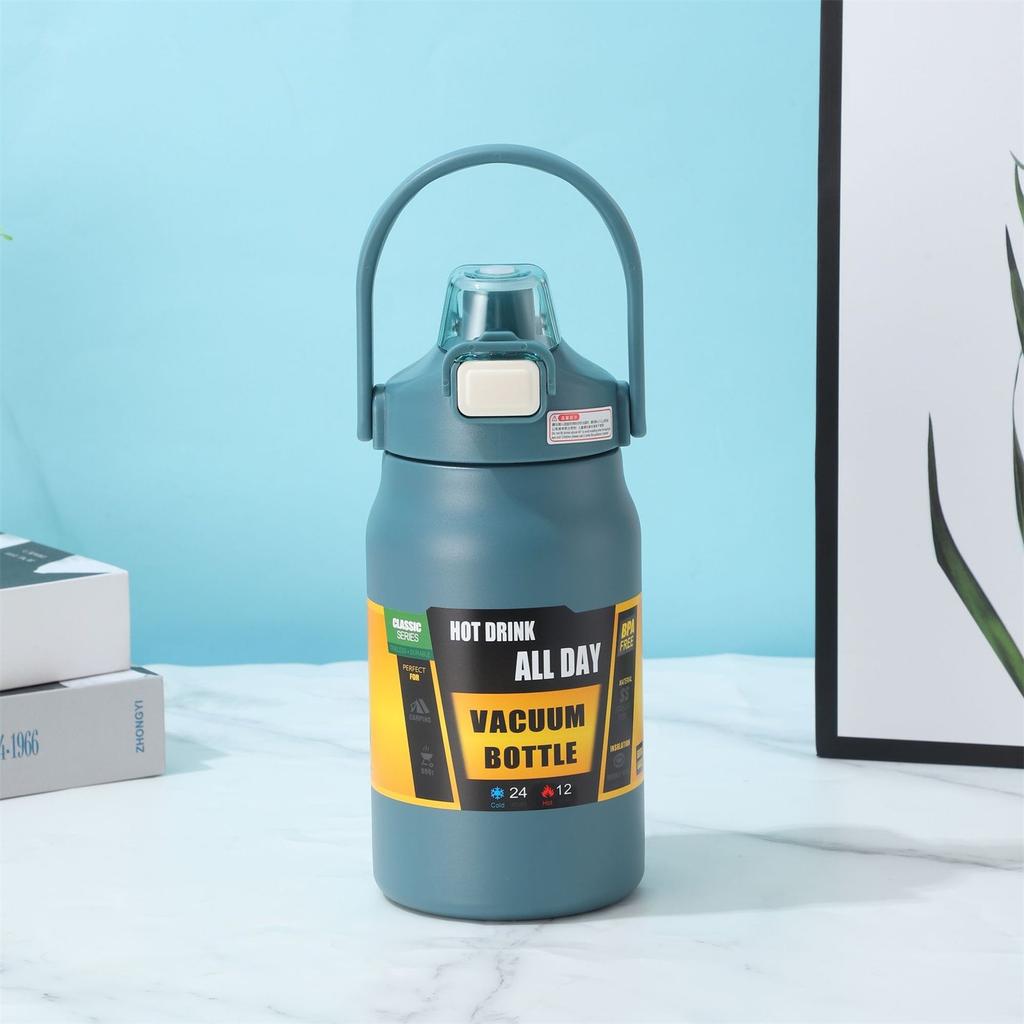 Портативная термокружка из нержавеющей стали 304, термос, термос, бутылка для холодной и горячей воды для спорта с трубочкой