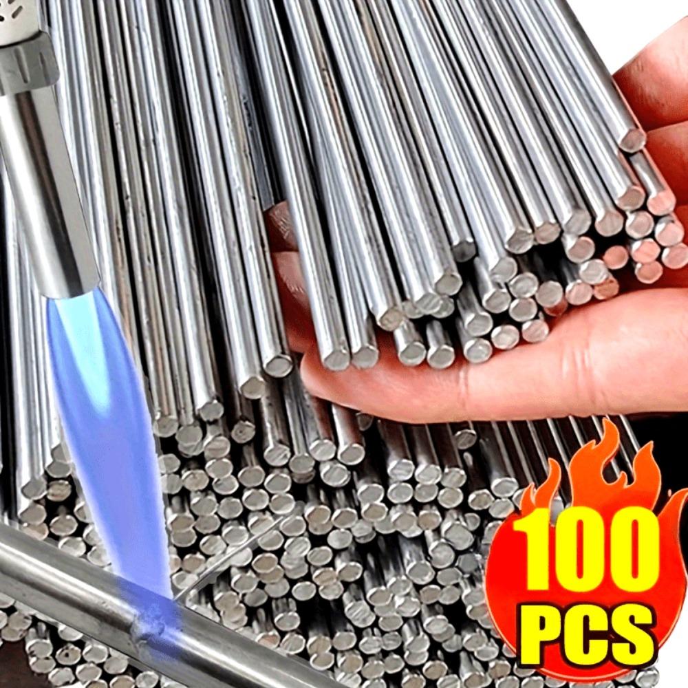 100/10PCS Aluminum Welding Rods Easy Melt Low Temperature Universal Silver Welding Cored Wire Solder Repair Holes Hand Tools