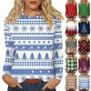 Long Sleeve Shirts For Women Cute Christmas Day Print Graphic Tees Blouses Casual Plus Size Basic Tops Pullover